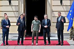 Draghi, Macron e Scholz a Kiev. Incontro con Zelensky