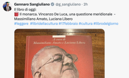 De Luca, Sangiuliano consiglia libro “Il monarca"