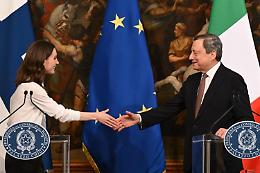 Ucraina, Draghi: «Sì a Finlandia e Svezia nella Nato»