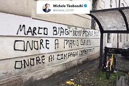 "Marco Biagi non pedala più", scritte choc all'università