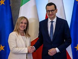 Meloni a Varsavia da Morawiecki