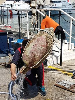 Anfora del I secolo recuperata nelle acque di Chiaia