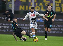Inter-Napoli 3-2, termina l'imbattibilità degli azzurri in campionato 