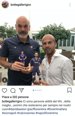 Astori sul presepe, statuetta donata ai Viola