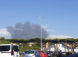 Roma, fiamme a Castel Fusano, brucia campeggio