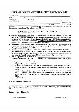 Autocertificazione, arriva il nuovo modulo