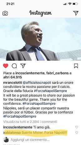 Effetto Ancelotti: anche Xabi Alonso tifa per il Napoli
