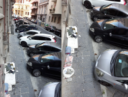 Clochard occupa un intero marciapiede, rischio sanitario in via Chiatamone