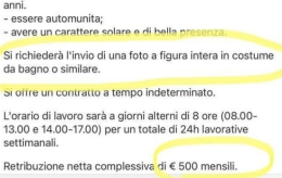 Azienda cerca receptionist, «inviare foto in costume»