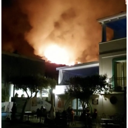 Notte di fuoco a Stromboli, incendio durante riprese fiction