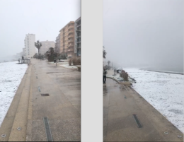 Castellammare imbiancata dalla neve. Scuole chiuse: studenti in festa