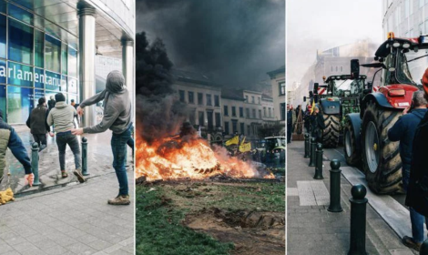 Scontri a Bruxelles, agricoltori in piazza: pietre contro il Parlamento europeo
