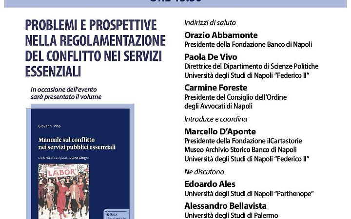 &ldquo;Manuale sul conflitto nei servizi pubblici essenziali&rdquo; del volume di Giovanni Pino